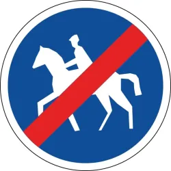 Panneau fin de chemin obligatoire pour cavaliers - B42