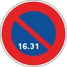 Panneau stationnement interdit du 16 à la fin du mois - B6a3