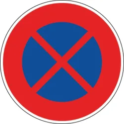 Panneau arrêt et stationnement interdit - B6d
