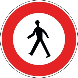 Panneau accès interdit aux piétons - B9a