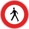 Panneau accès interdit aux piétons - B9a