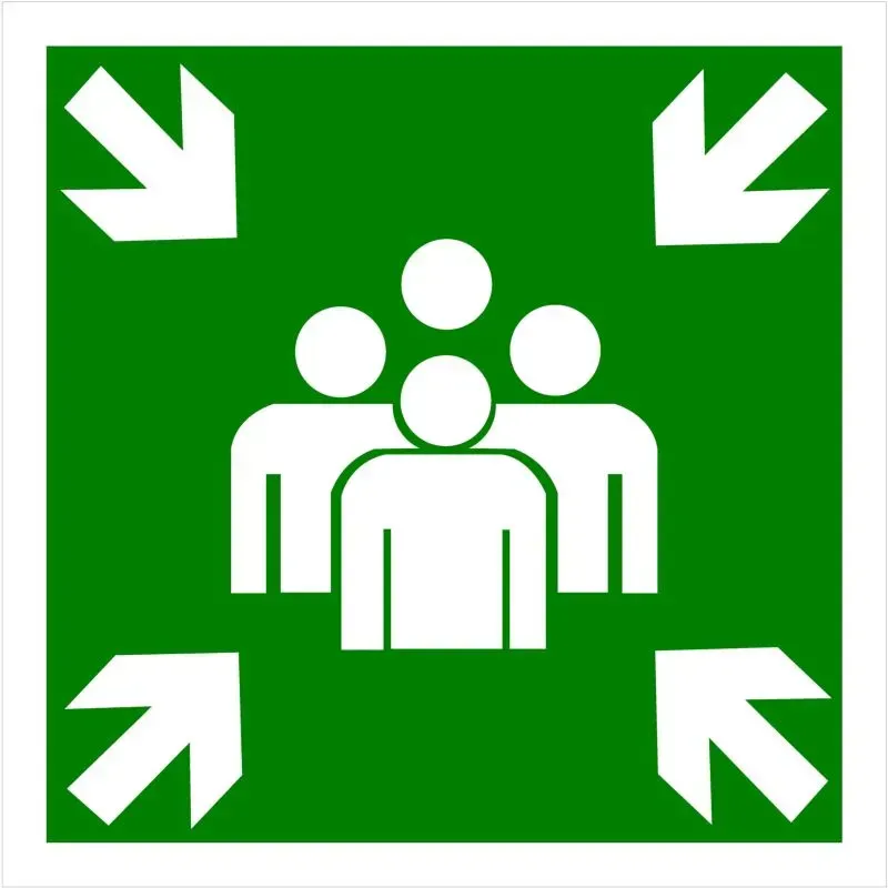 Panneau point de rassemblement incendie