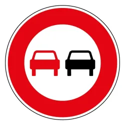 Panneau interdiction de dépasser BK3 temporaire