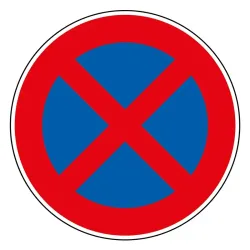 Panneau arrêt et stationnement interdit BK6d temporaire