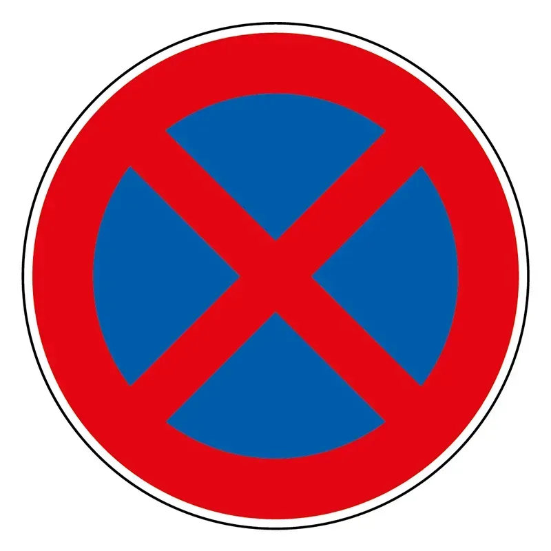 Panneau arrêt et stationnement interdit BK6d temporaire