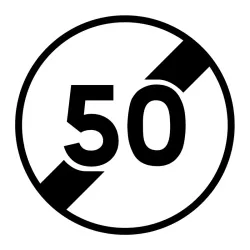 Panneau temporaire fin de limitation de vitesse personnalisable BK33