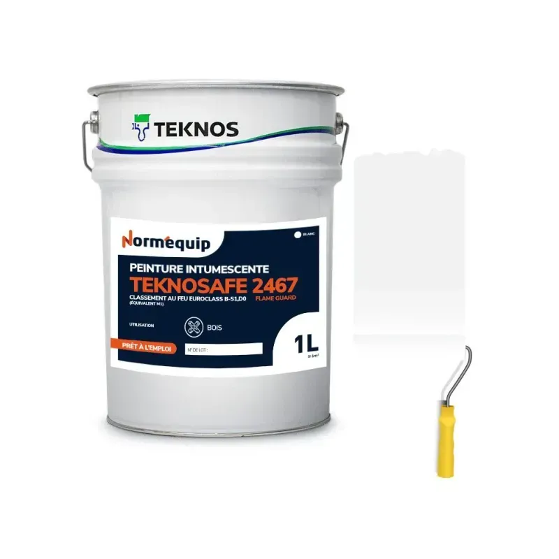 Peinture intumescente bois M1 - Blanc - Teknos Teknosafe 2467