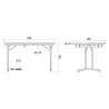 Table rectangulaire pliante et empilable Rimini