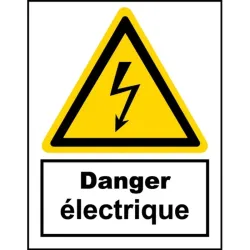 Panneau danger électrique avec pictogramme format A3