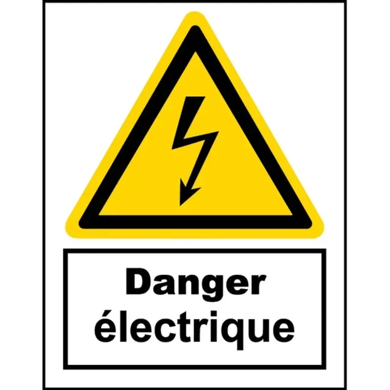 Panneau danger électrique avec pictogramme format A3