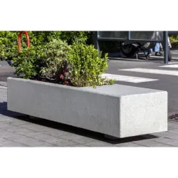 Jardinière de ville en béton avec banc intégré - Gandhi