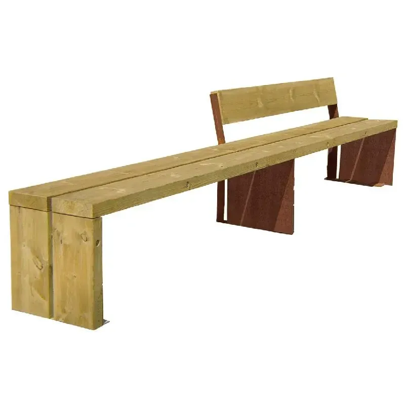 Banc double Benito Gavarres UM311RD en Corten et bois