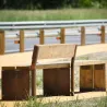 Banc double Benito Gavarres UM311RD en Corten et bois