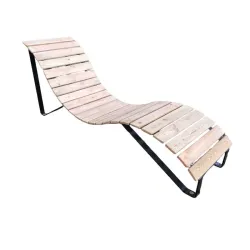 Transat personnalisable avec logo en bois de pin et métal