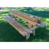 Banc public double Pinède en bois de pin traité autoclave classe 4