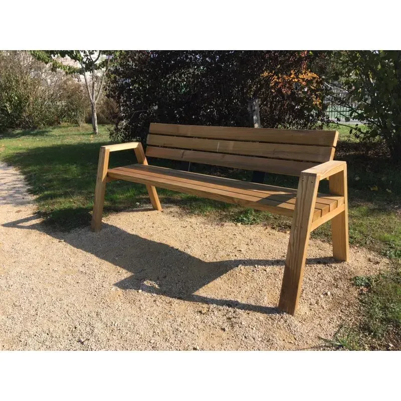 Banc Confort en bois design pour parc et jardin public