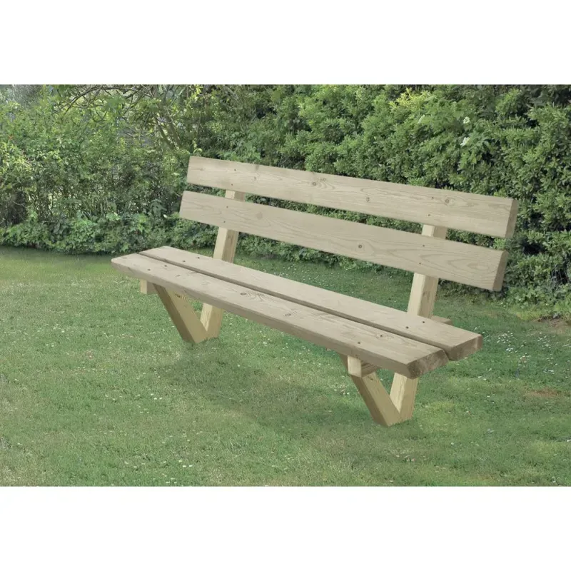 Banc public Offenbourg en bois de pin classe 4 autoclave