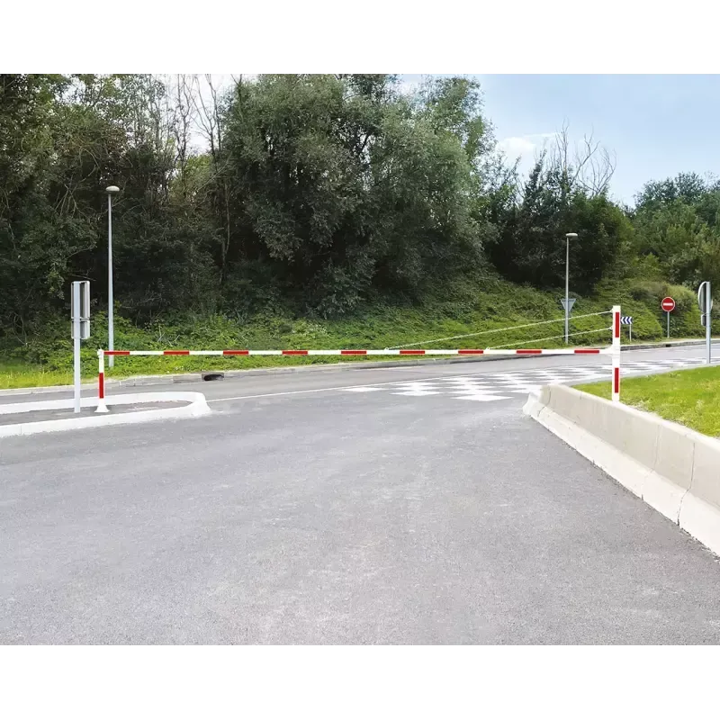 Barrière de route tournante XL  blanche et rouge