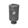 Poubelle de ville cylindrique en métal peint sur pied 60 litres