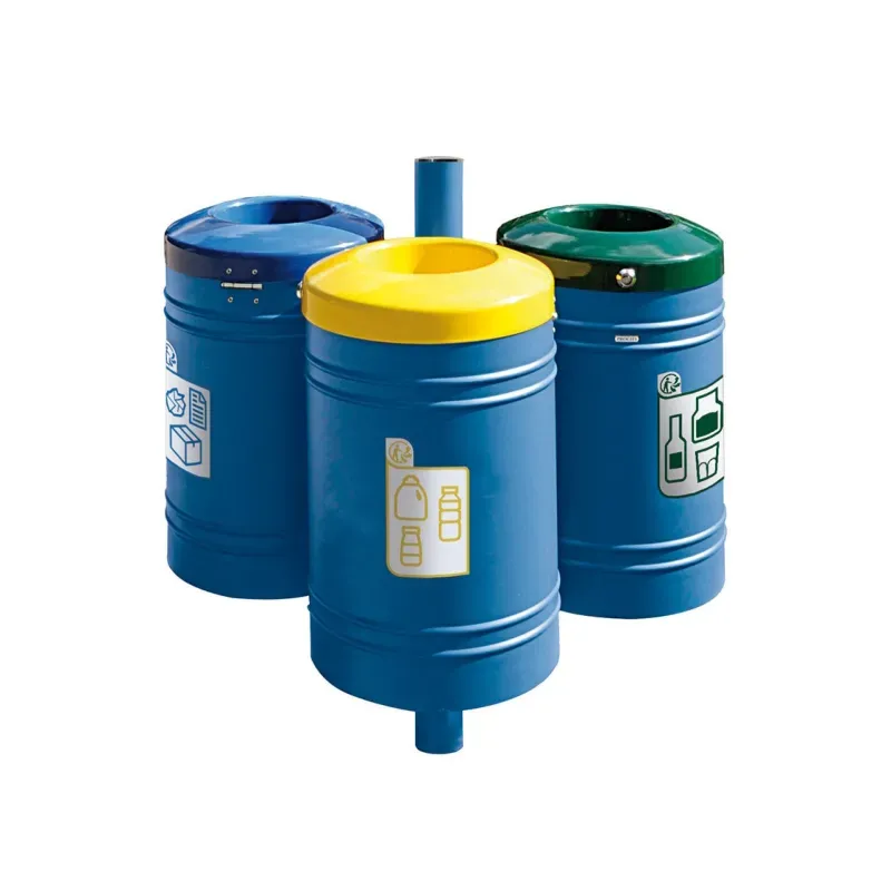 Poubelle de ville 40 litres fixée sur poteau couleur au choix