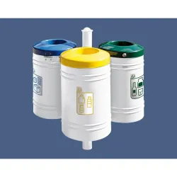 Poubelle de ville 40 litres fixée sur poteau couleur au choix