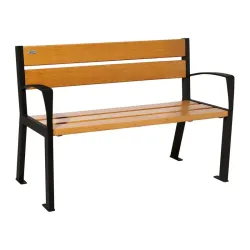 Banc bois et acier Silaos 5 lames