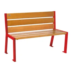 Banc bois et acier Silaos 6 lames