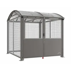 Abri motos et vélos grillagé et sécurisé modèle voûte &quot;L&quot; de Procity