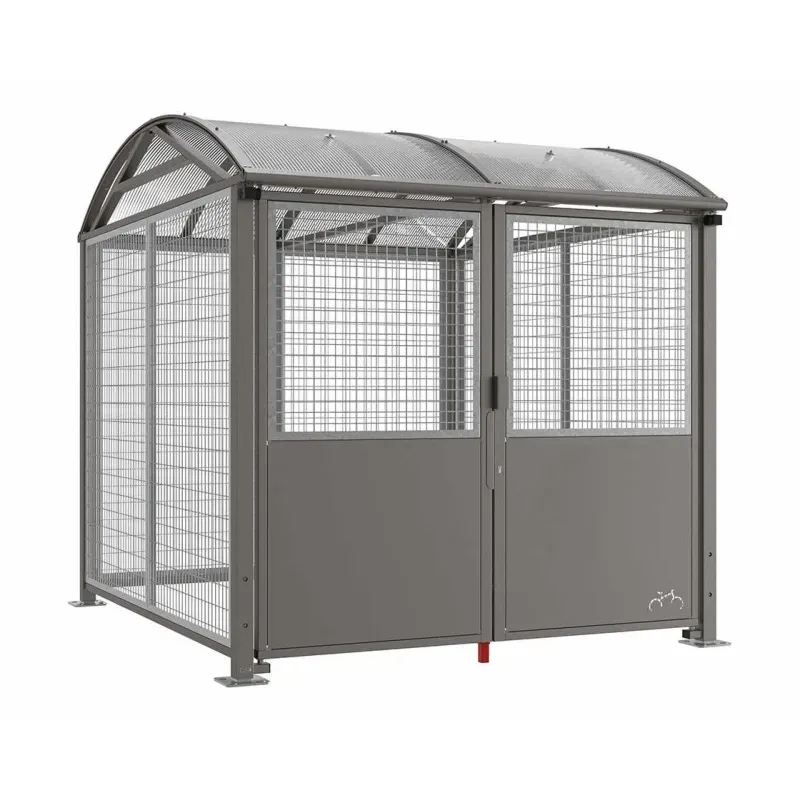 Abri motos et vélos grillagé et sécurisé modèle voûte &quot;L&quot; de Procity