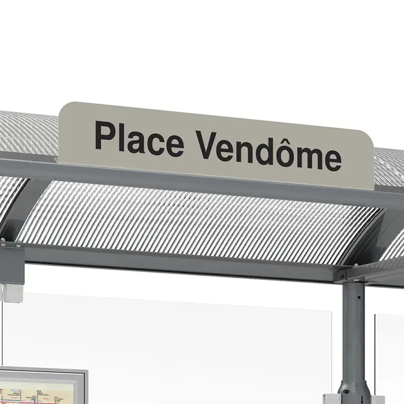 Plaque d'arrêt imprimée pour station de bus Venise