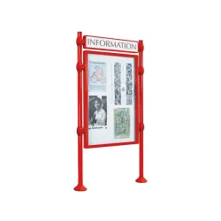 Panneau-vitrines d'information Inox brossé