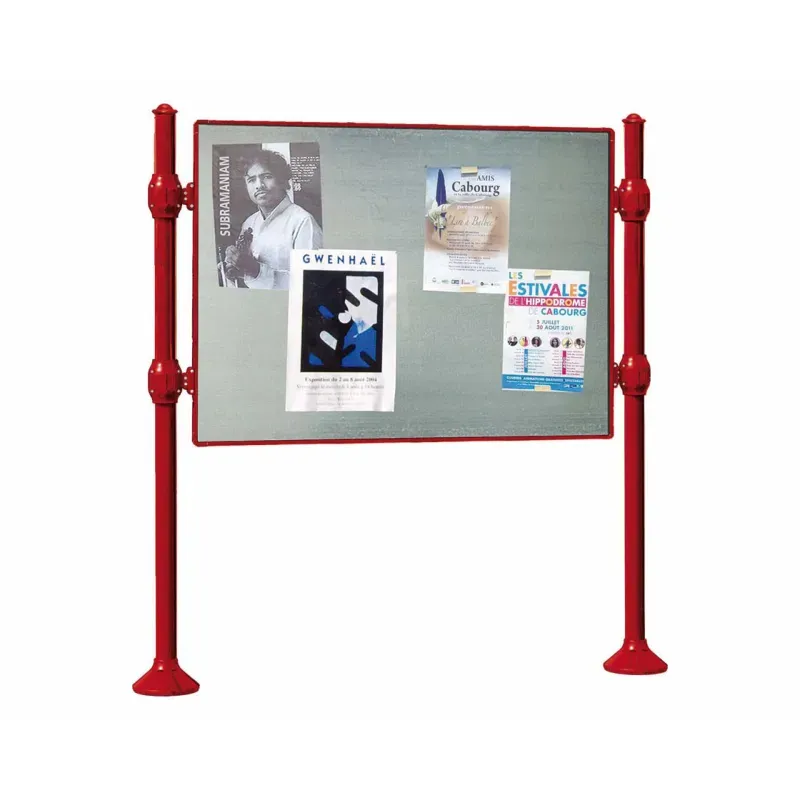 Panneau d'informations public sur poteaux en acier peint