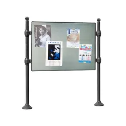 Panneau d'affichage extérieur libre en acier avec poteaux
