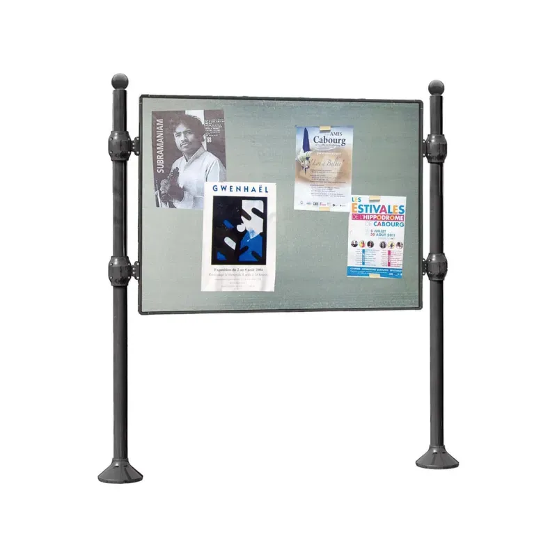 Panneau d'affichage extérieur libre en acier avec poteaux