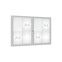 Vitrine d'affichage extérieur double battant - Vitre plexichoc