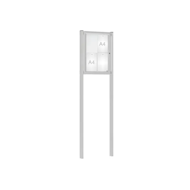 Vitrine d'informations 4 à 21 A4 sur poteaux en acier