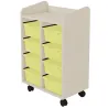 Meuble 2 colonnes avec 8 bacs plastique à roulettes