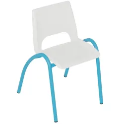 Chaise scolaire Ciel avec coque plastique et pieds acier