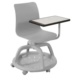 Siège Lean à roulettes et tablette intégrée en polypropylène