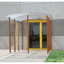 Abri fumeur à fixer au mur - Pieds bois exotique