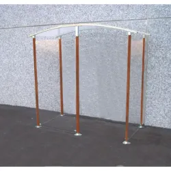 Abri fumeur à fixer au mur - Pieds bois exotique