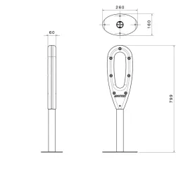 Poteau de rangement 1 vélo Papillon
