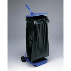 Support sac poubelle 110l sur roulettes + couvercle