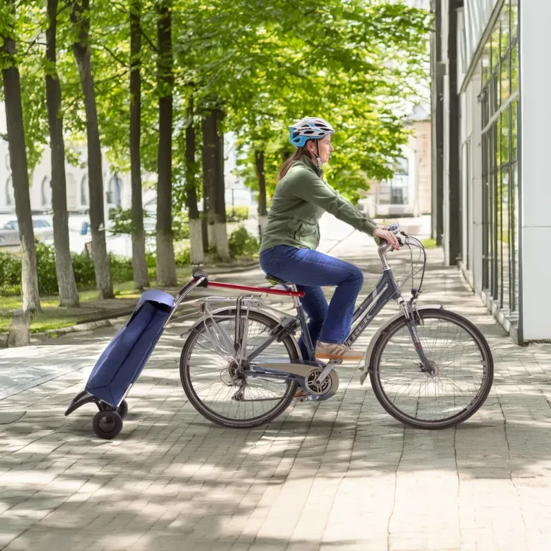 Accessoire de fixation pour chariot de courses sur vélo