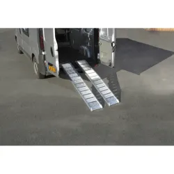 Lot de 2 rampes PMR en aluminium lisse repliable