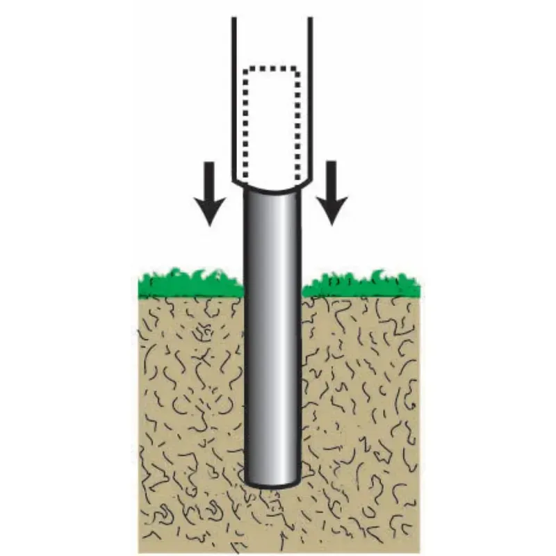 Manchon de fixation en terre pour mât de pavillon