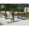 Banc Serem Confidence pieds acier lames bois avec ou sans accoudoirs