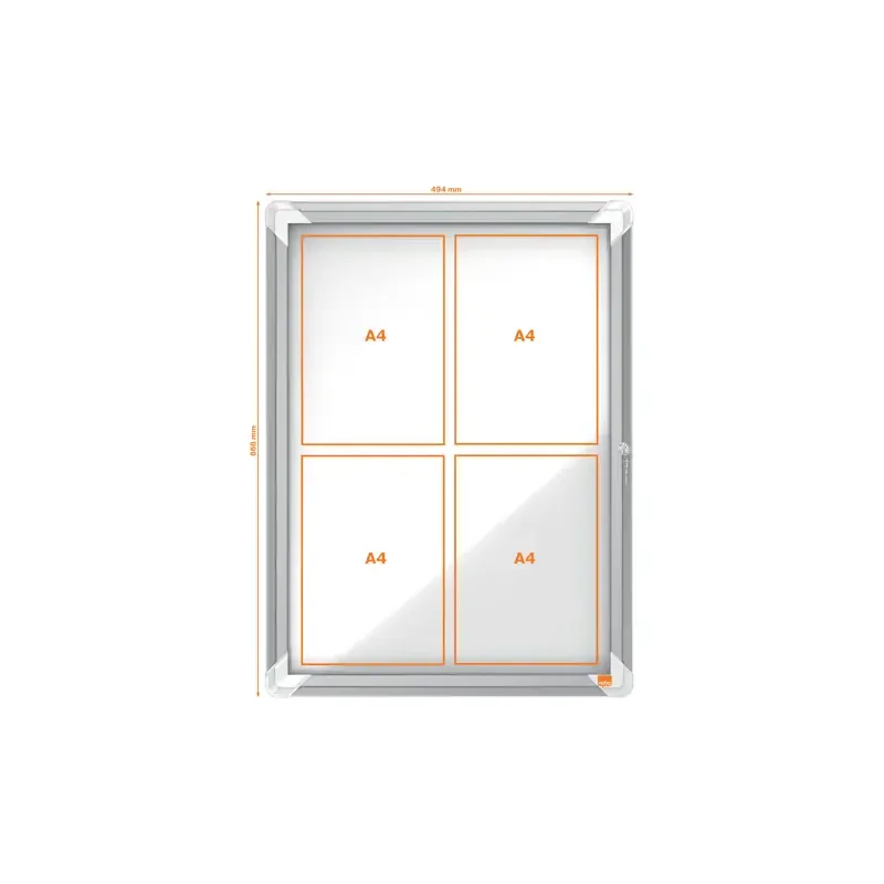 Vitrine murale d'intérieur avec porte battante - Nobo premium