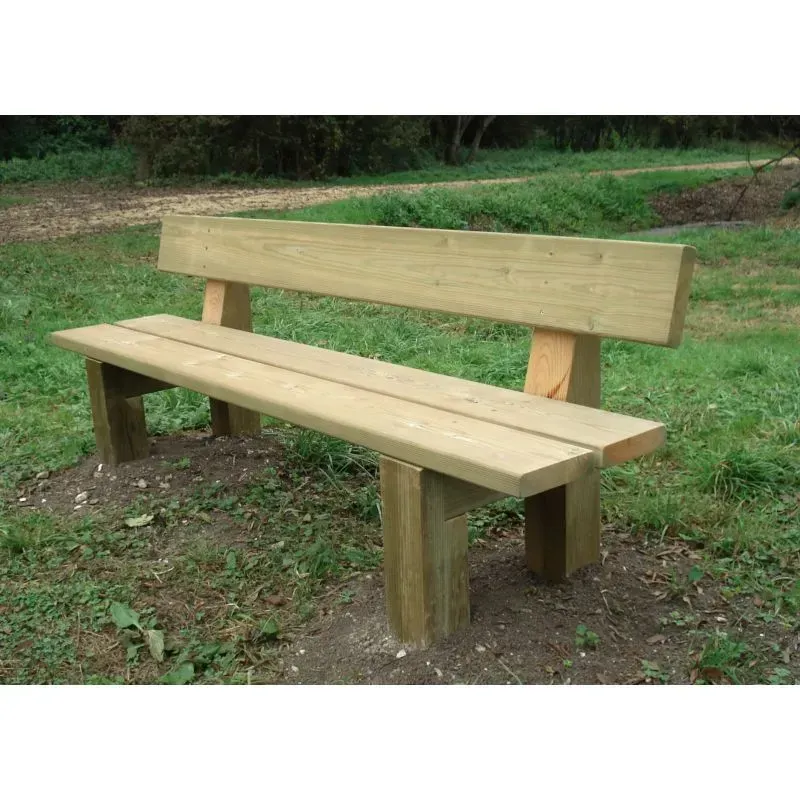 Banc Campagnard en bois de pin pour extérieur