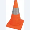 Cône rétractable de signalisation avec bande réfléchissante